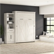 Bestar Key West Queen Murphy Bed with Wardrobe (94W) - Engineered Wood in White