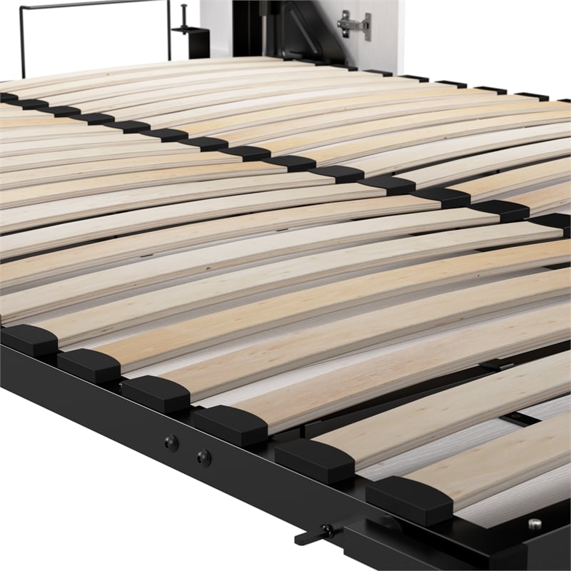 Bestar Key West Queen Murphy Bed with Wardrobe (94W) - Engineered Wood in White