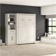 Bestar Key West Full Murphy Bed with Wardrobe (88W) - Engineered Wood in White