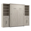 Bestar Key West Full Murphy Bed and Wardrobes (113W) - Engineered Wood in White