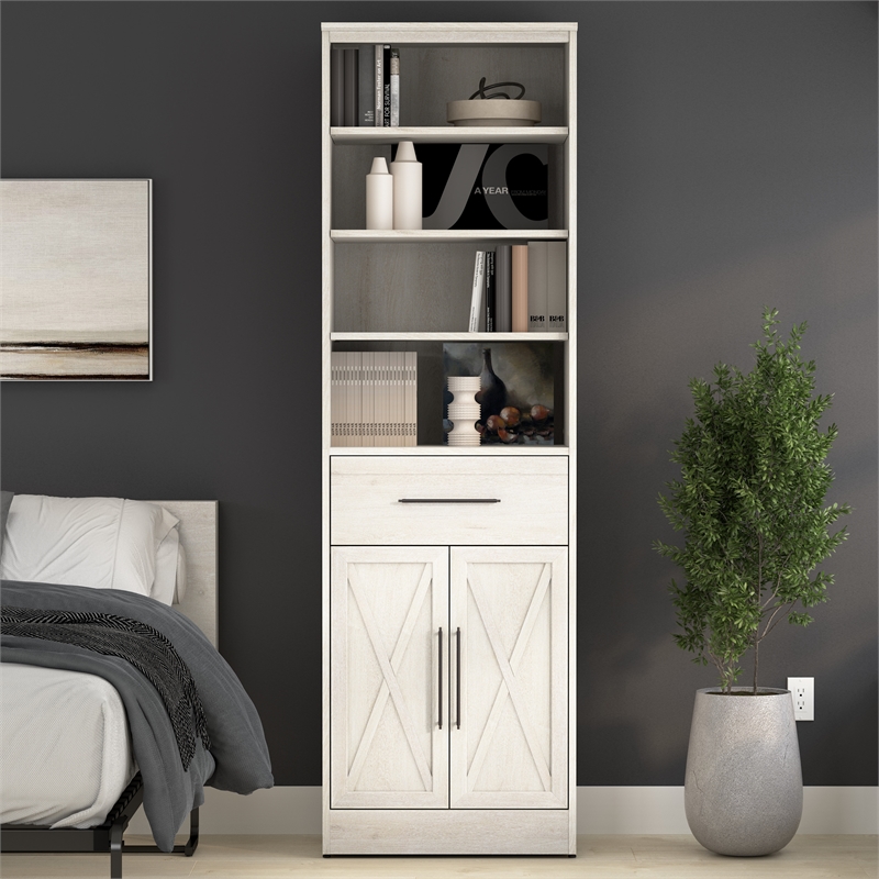 Bestar Key West 25W Closet Organizer with Drawer and Doors - Engineered Wood