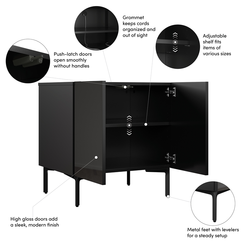 24W Modular Storage Cabinet with Doors - Engineered Wood