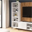 24W Modular Media Storage Tower with Shelves - Engineered Wood
