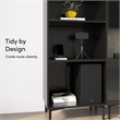 24W Modular Media Storage Tower with Shelves - Engineered Wood