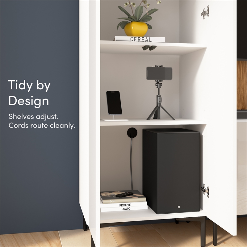 24W Modular Tall Storage Cabinet with Doors - Engineered Wood