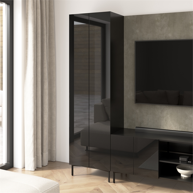 24W Modular Tall Storage Cabinet with Doors - Engineered Wood