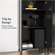 94W TV Stand with Tall Storage Cabinet and Small Wall Panel - Engineered Wood