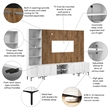 118W TV Stand with Storage Cabinet & Hutch & Large Wall Panel - Engineered Wood