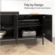 118W TV Stand with Storage Cabinet & Hutch & Large Wall Panel - Engineered Wood
