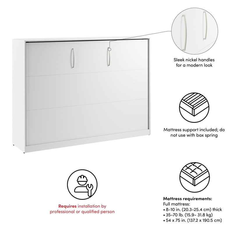 Claremont 80W Full Horizontal Murphy Bed - Engineered Wood