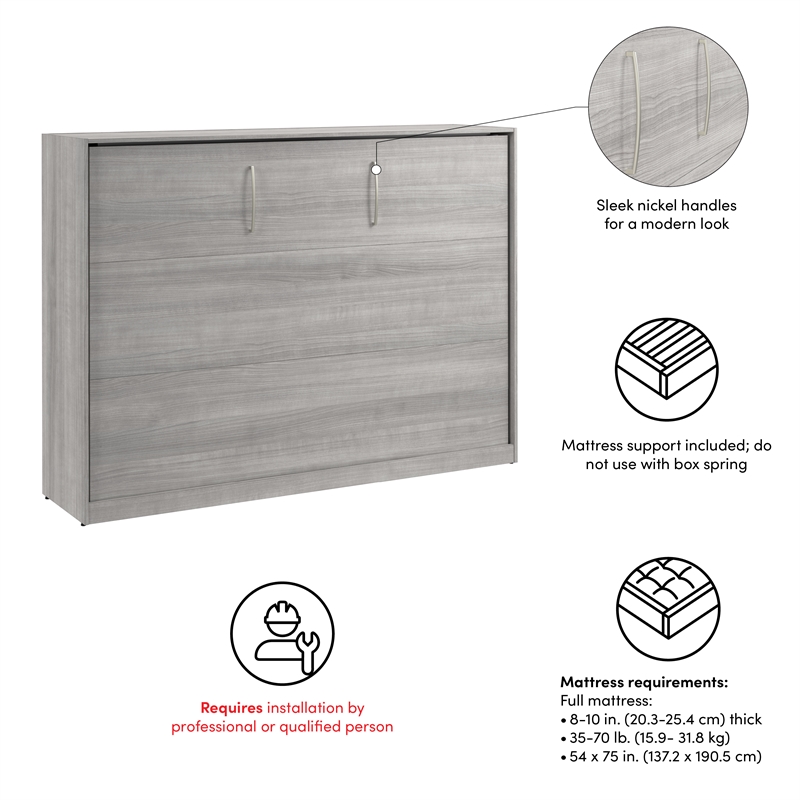 Claremont 80W Full Horizontal Murphy Bed - Engineered Wood