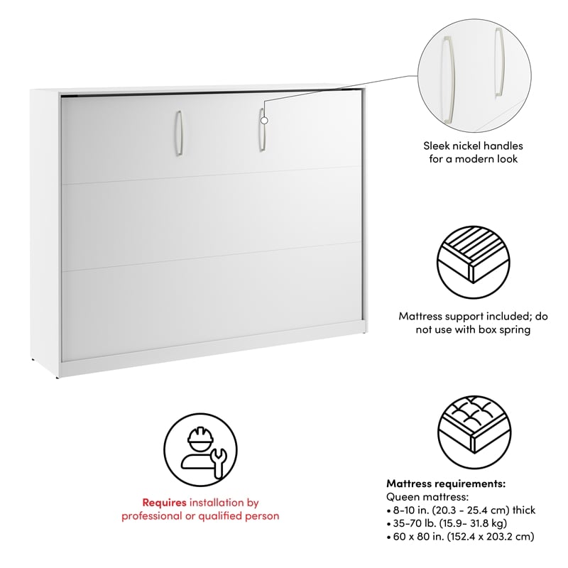 Claremont 85W Queen Horizontal Murphy Bed - Engineered Wood