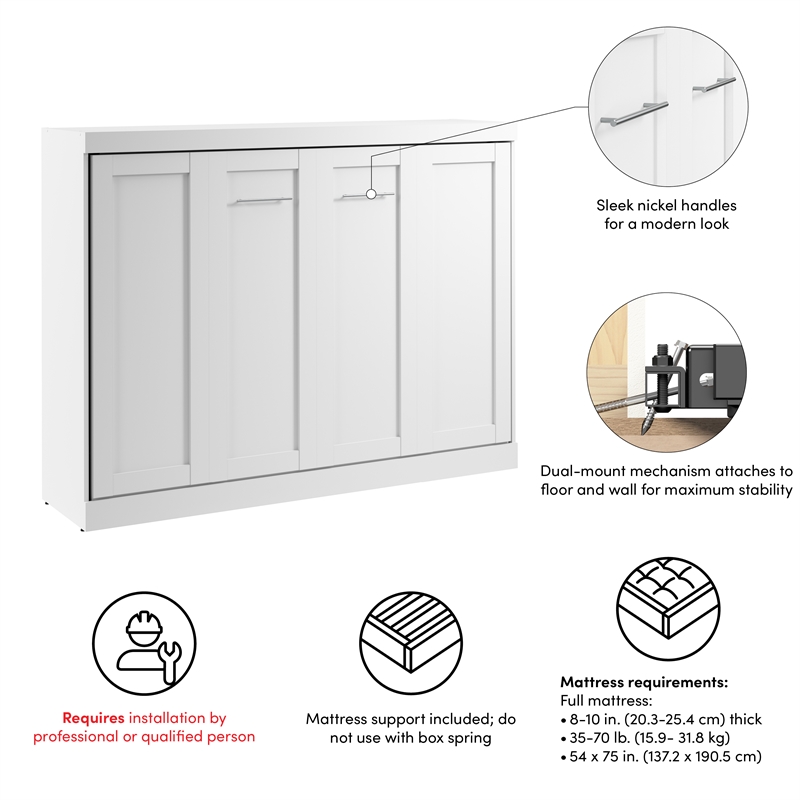 Pur 80W Full Horizontal Murphy Bed - Engineered Wood