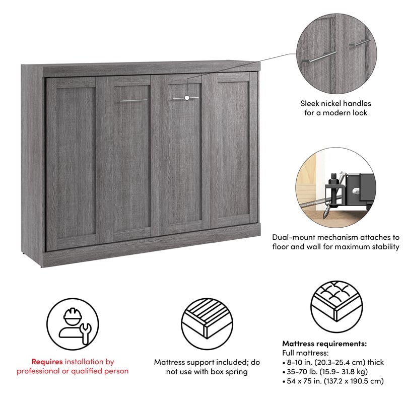 Pur 80W Full Horizontal Murphy Bed - Engineered Wood