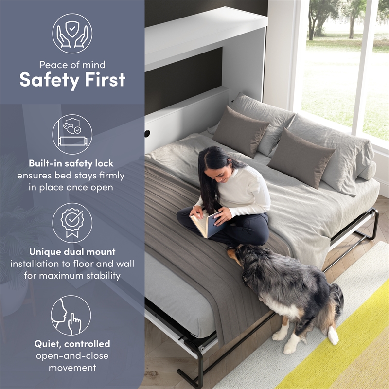 Pur 85W Queen Horizontal Murphy Bed - Engineered Wood