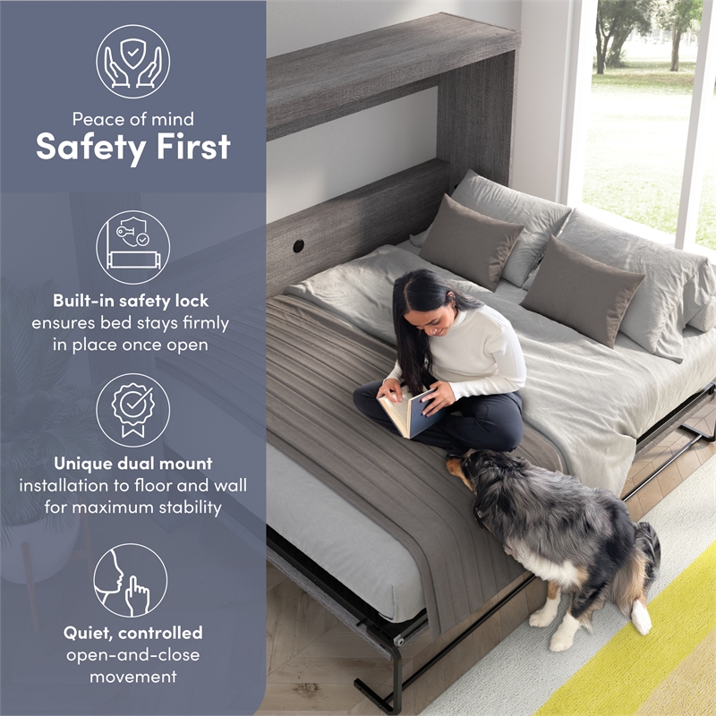 Pur 85W Queen Horizontal Murphy Bed - Engineered Wood