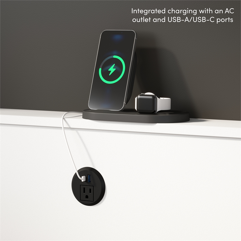 Pur 80W Full Horizontal Murphy Bed with Overhead Storage - Engineered Wood