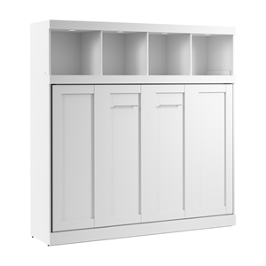 Pur 80W Full Horizontal Murphy Bed with Overhead Storage - Engineered Wood