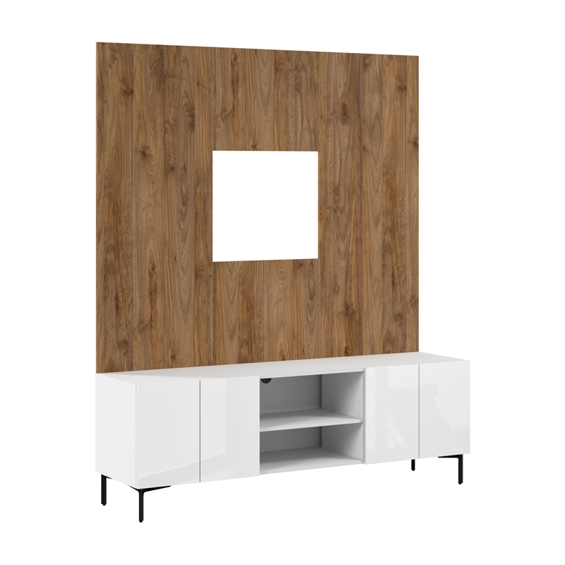 71W Entertainment Center with TV Stand and Small Wall Panel - Engineered Wood
