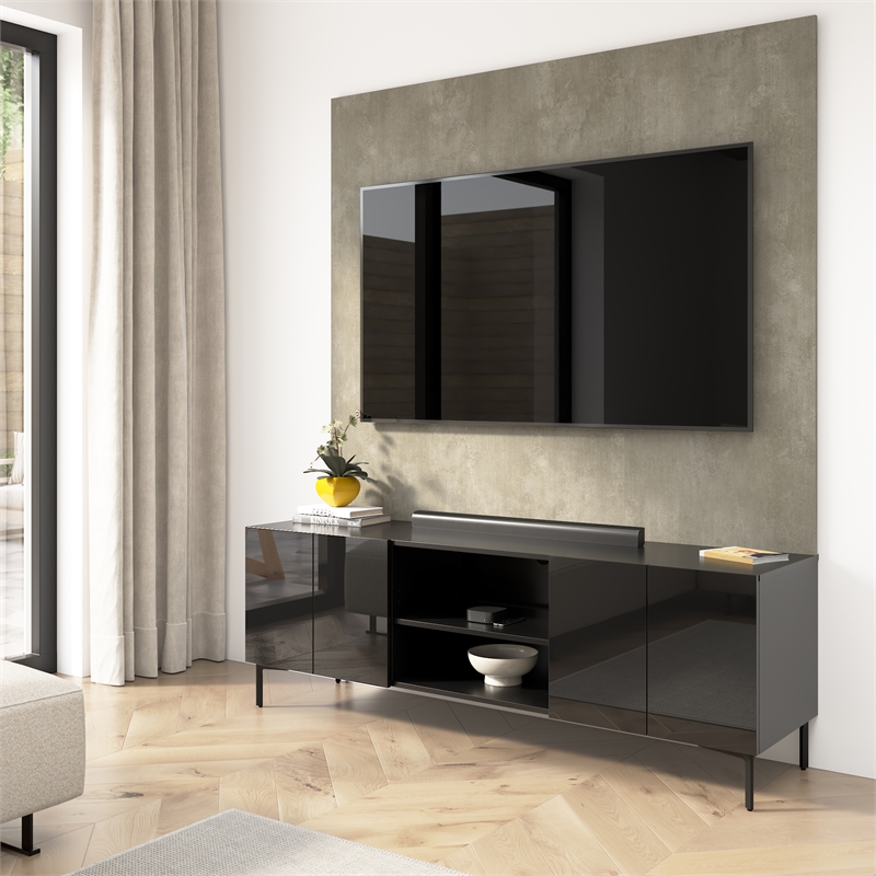 71W TV Stand and Entertainment Center with Small Wall Panel - Engineered Wood