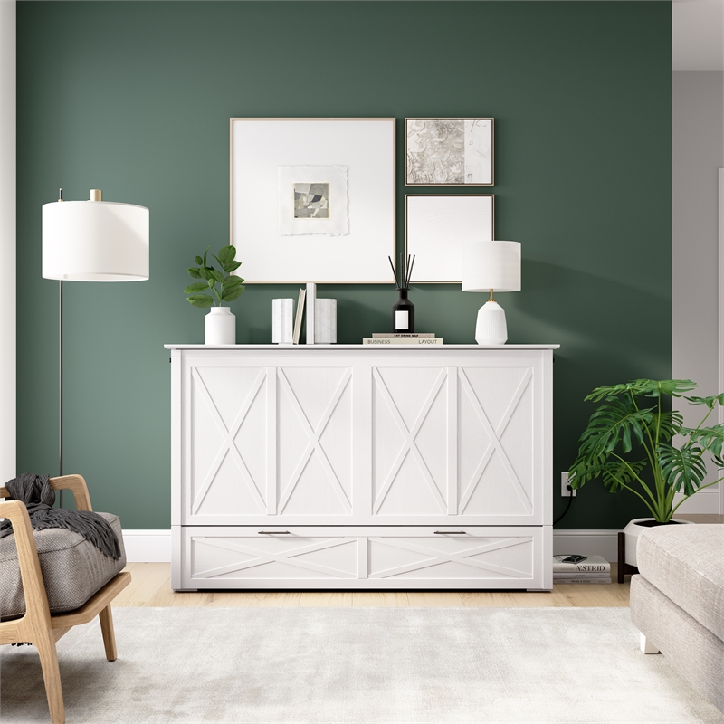 Key West 65W Queen Murphy Cabinet Bed with Pullout Drawer - Engineered Wood