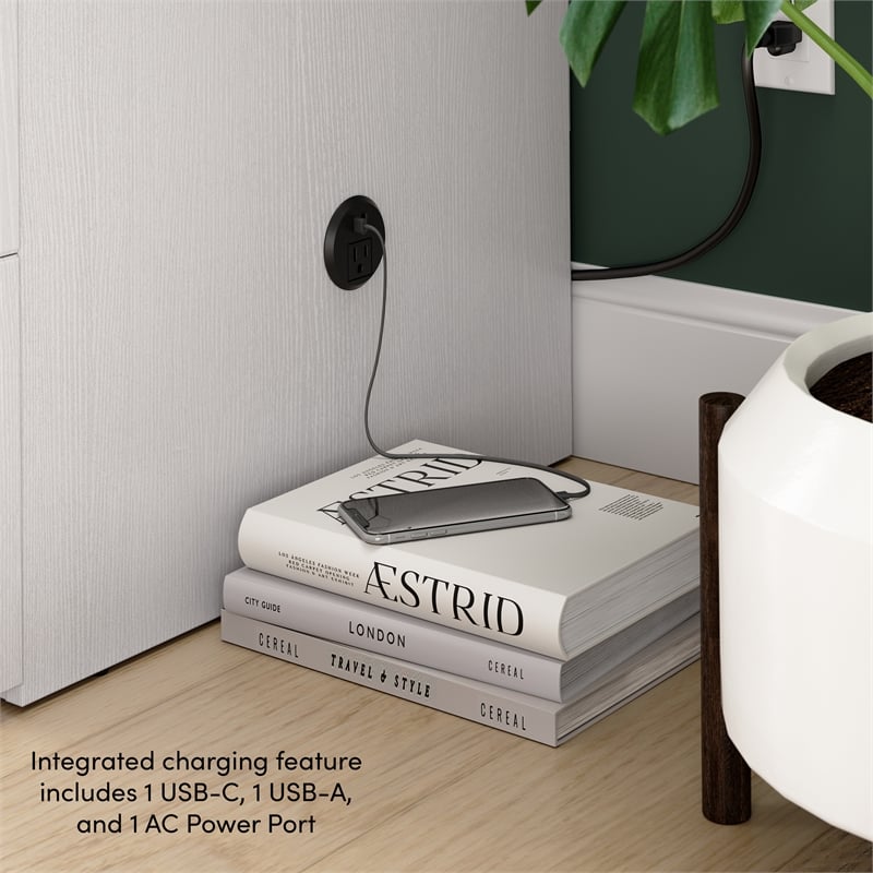 Key West 65W Queen Murphy Cabinet Bed with Pullout Drawer - Engineered Wood