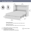 Key West 59W Full Murphy Cabinet Bed with Drawer Mattress - Engineered Wood