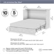 Key West 59W Full Murphy Cabinet Bed with Drawer Mattress - Engineered Wood