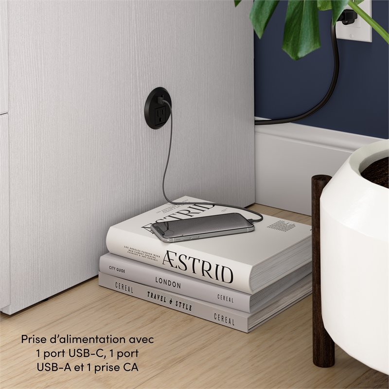 Key West 59W Full Murphy Cabinet Bed with Drawer Mattress - Engineered Wood