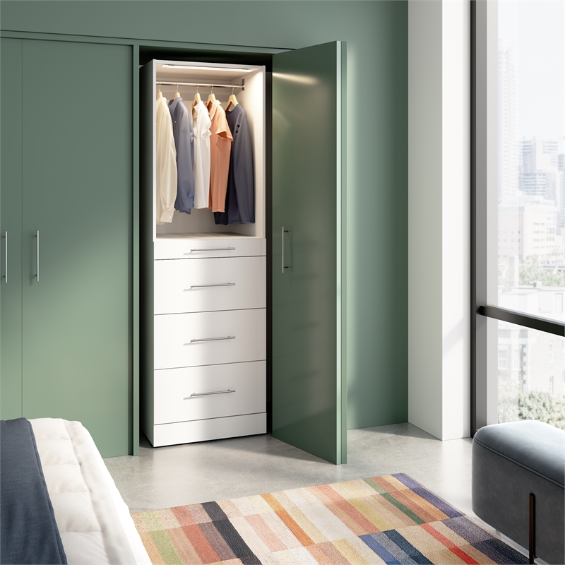 Florence 25W x 25D Closet System with 4 Drawers Slab - Engineered Wood
