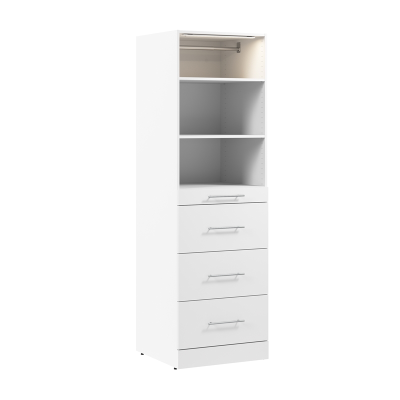 Florence 25W x 25D Closet System with 4 Drawers Slab - Engineered Wood