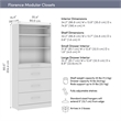 Florence 36W x 16D Closet System with 4 Drawers Slab - Engineered Wood