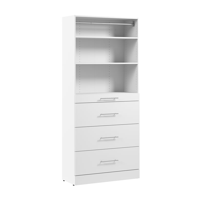 Florence 36W x 16D Closet System with 4 Drawers Slab - Engineered Wood