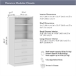 Florence 36W x 25D Closet System with 4 Drawers Slab - Engineered Wood