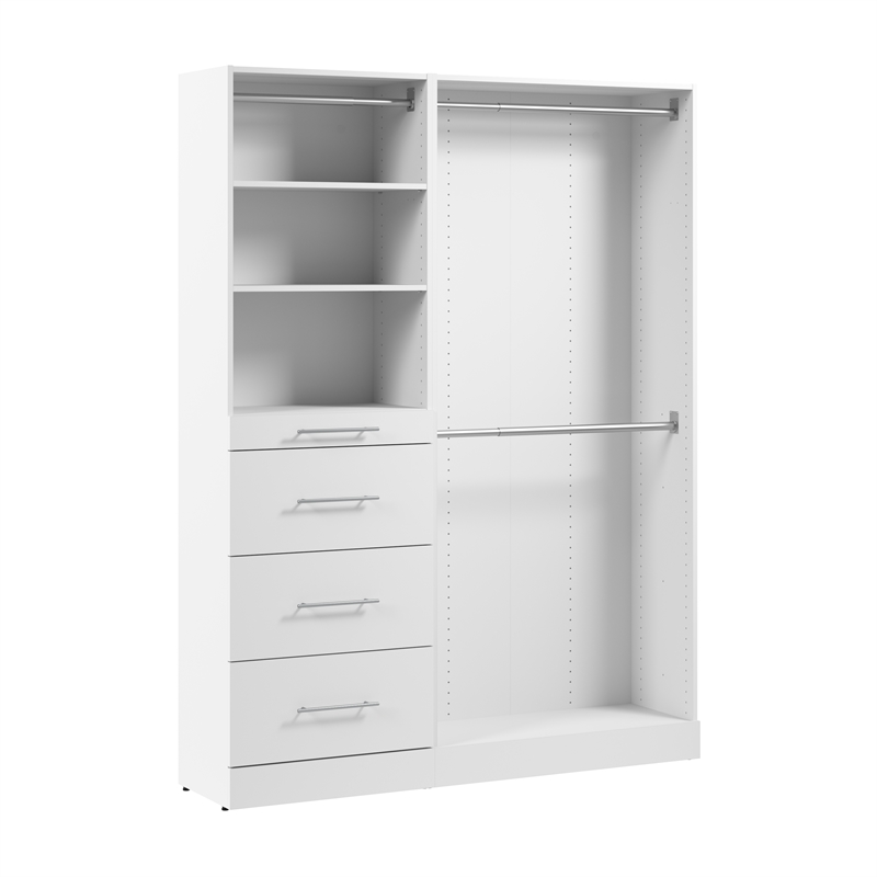 Florence 61W x 16D Closet System with Rods Drawers Slab - Engineered Wood