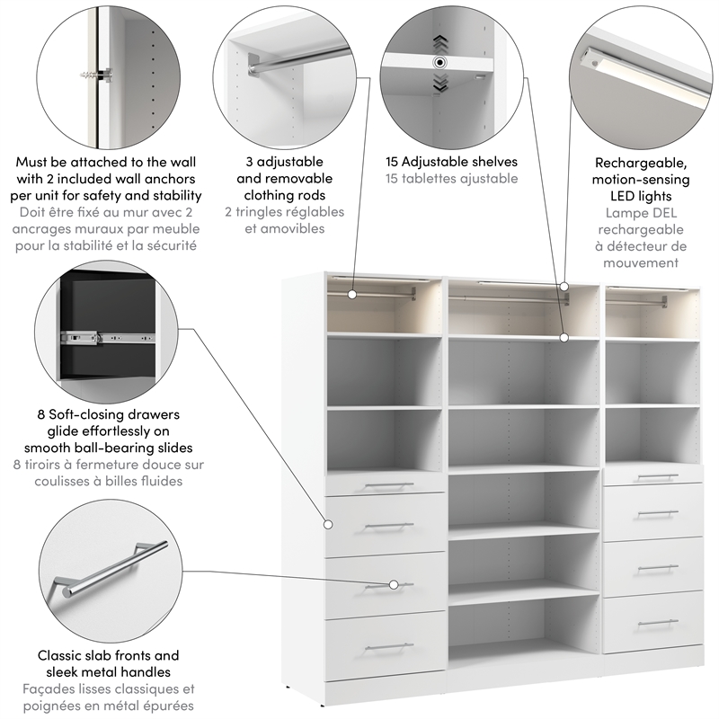 Florence 85W x 25D Closet Organizer System Slab - Engineered Wood