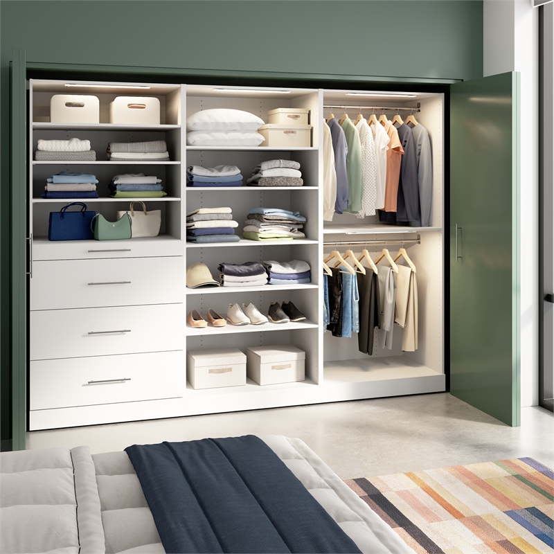 Florence 107W x 25D Walk-In Closet Organizer System Slab - Engineered Wood
