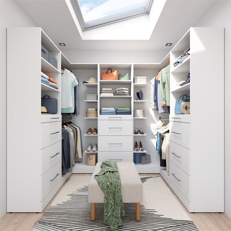 Florence 95W x 61D U Shaped Walk-In Closet System Slab - Engineered Wood