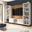 118W TV Stand Media Storage Towers and Small Wall Panel - Engineered Wood