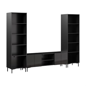 118W Entertainment Center with TV Stand Media Storage Towers - Engineered Wood