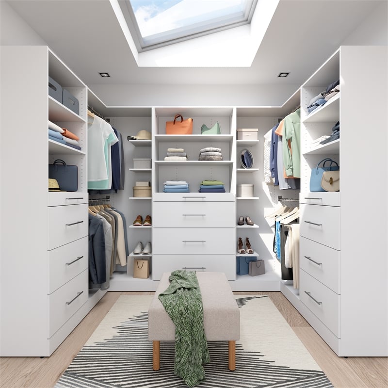 Florence 105W x 61D U Shaped Walk-In Closet System Slab - Engineered Wood