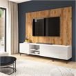 94W TV Stand Storage Cabinet and Large Wall Panel - Engineered Wood