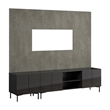 94W TV Stand Storage Cabinet and Large Wall Panel - Engineered Wood