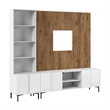 94W TV Stand Storage Cabinet Hutch and Small Wall Panel - Engineered Wood