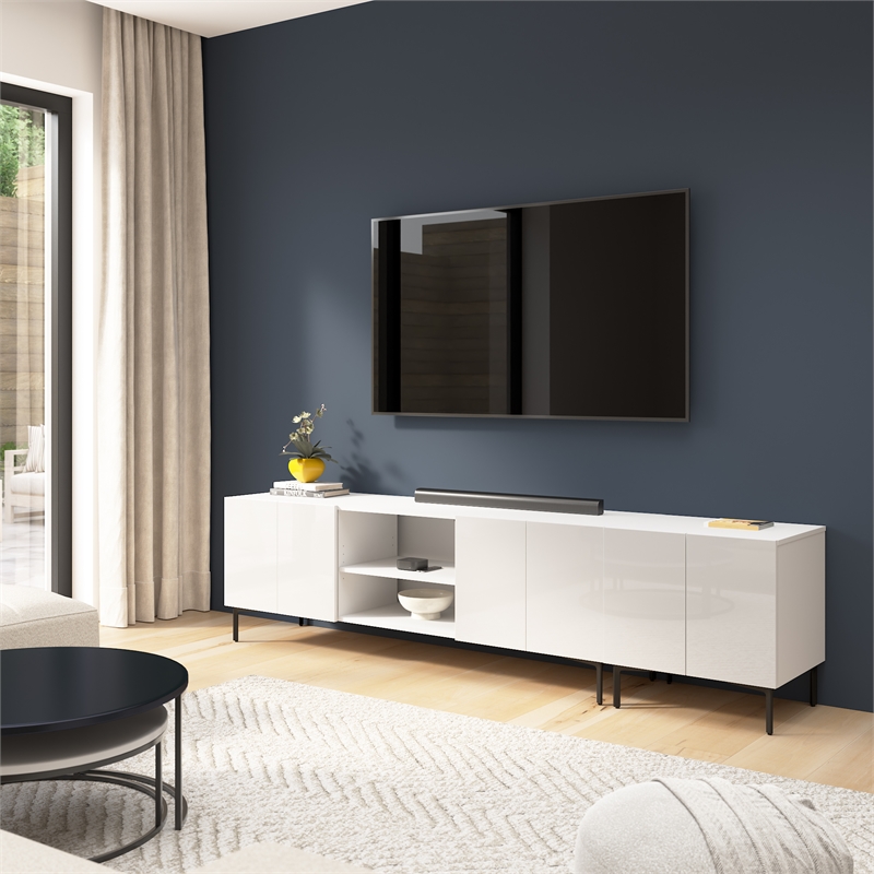 94W Entertainment Center with TV Stand and Storage Cabinet - Engineered Wood