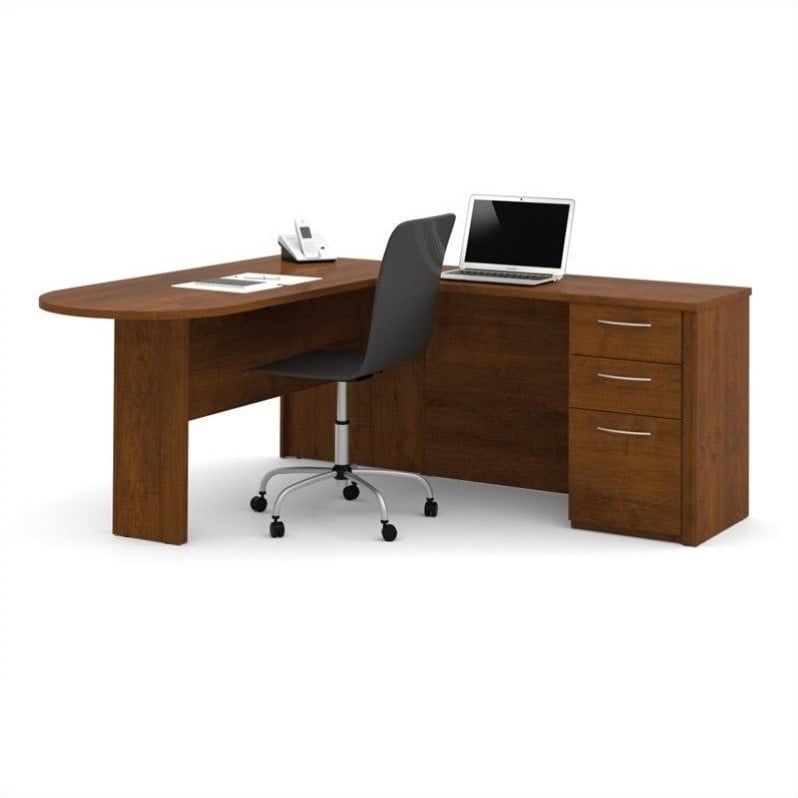 Bestar Embassy L-Desk in Tuscany Brown Finish - 60880-63