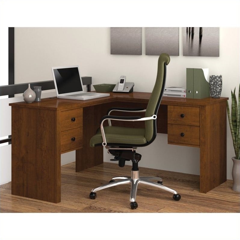 Bestar Somerville L-Shaped Desk in Tuscany Brown - 45420-63