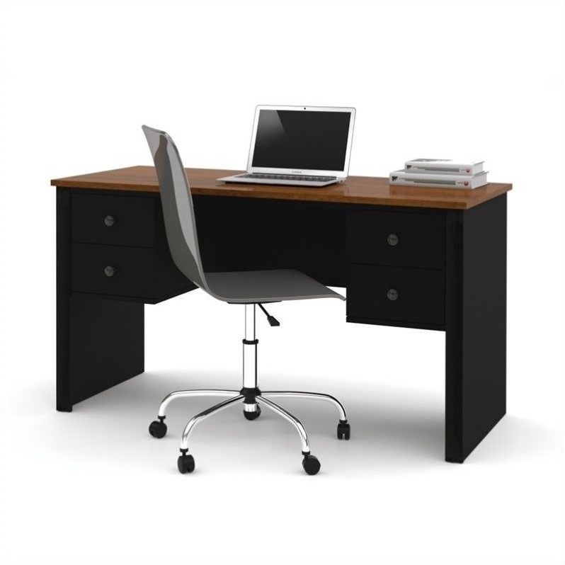 Bestar Somerville Executive Desk in Black and Tuscany Brown 454501118
