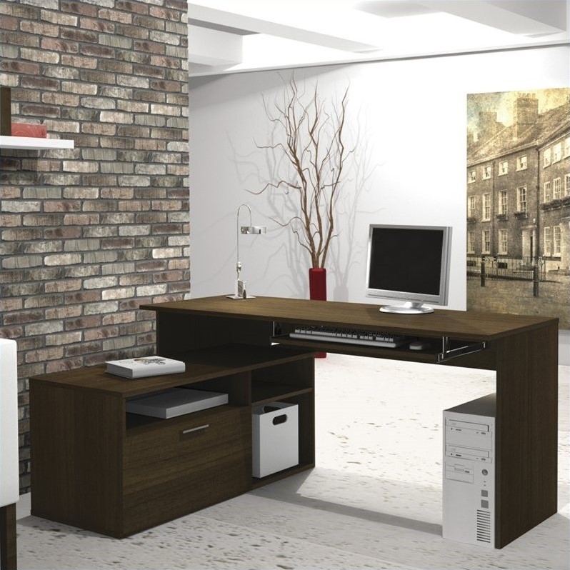 Bestar Modula L Shape Workstation Desk In Tuxedo 90426 1178
