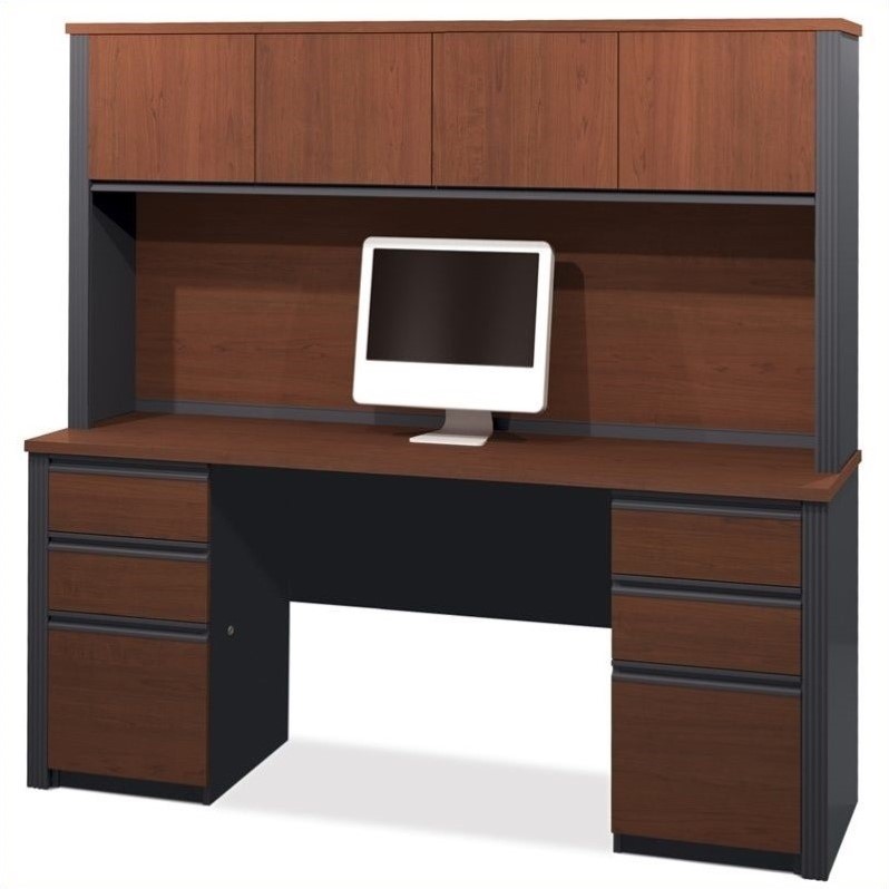 Bestar Prestige 4 Piece Computer Desk In Bordeaux And Graphite Bestar Prestige 4 Piece Computer Desk In Bordeaux And Graphite